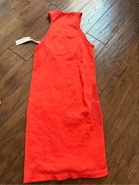 Bright Orange/ Red Sleeveless Knit Dress